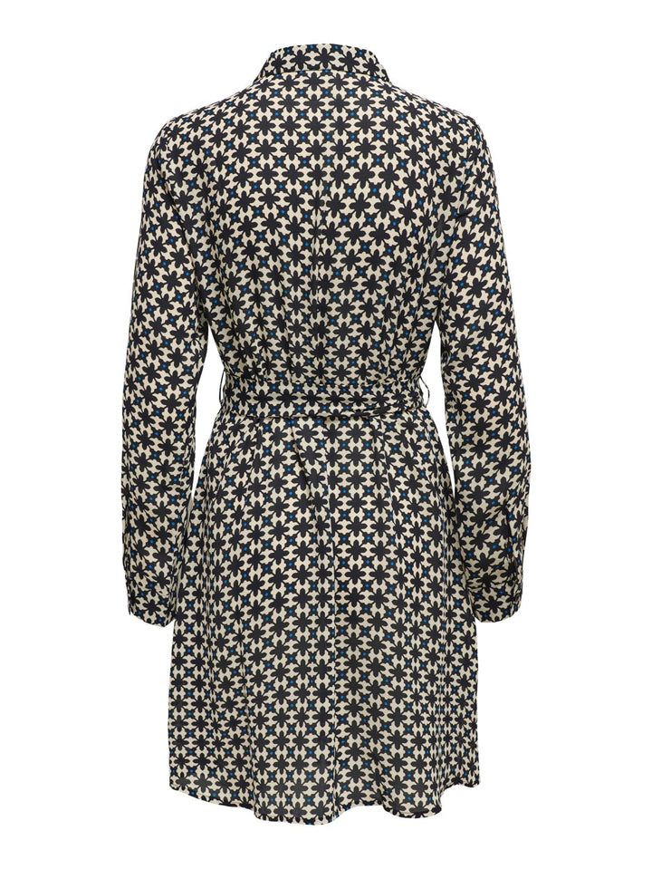 Jdyace L/s Shirt Dress Wvn - Blauw Dessin