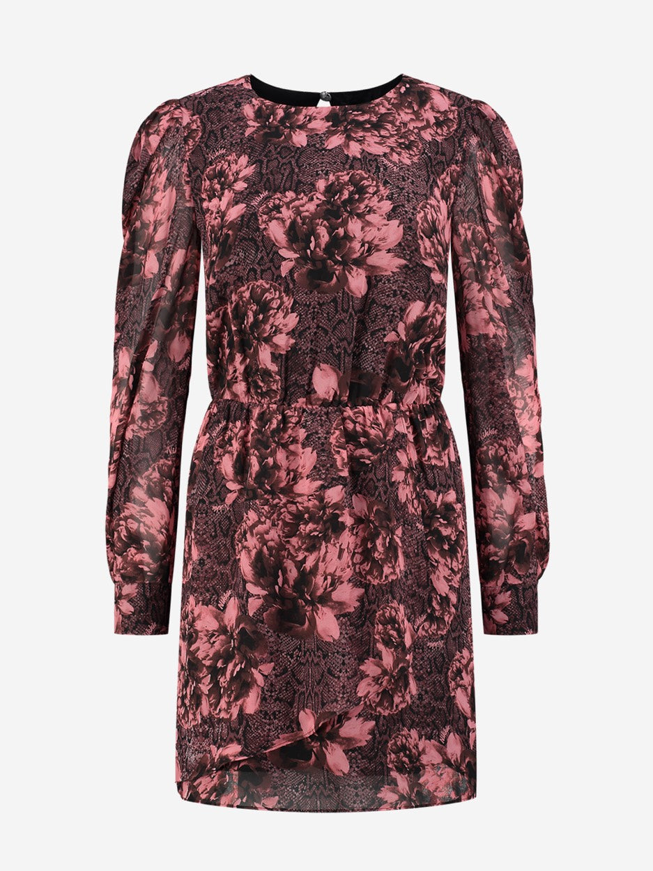 Abilena Rose Snake Dress - Roze Dessin