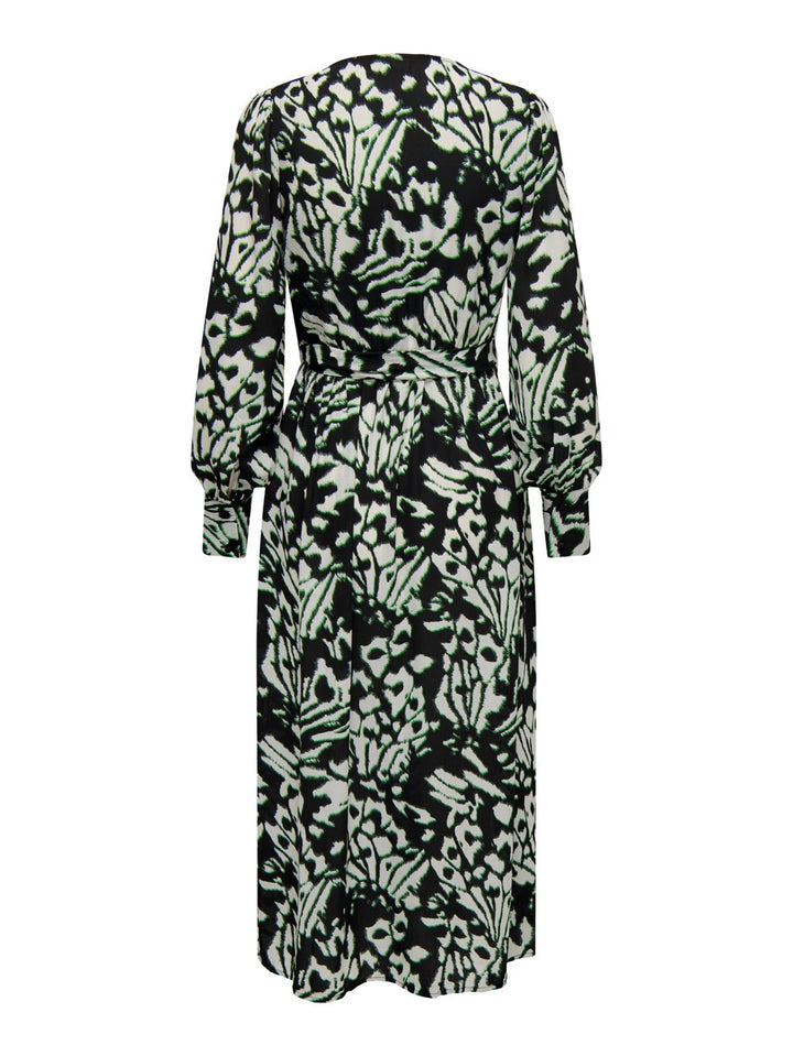 Jdylesley L/s Midi Wrap Dress Wvn - Zwart Dessin