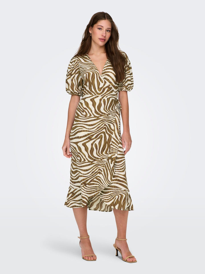 Onlchicago Life S/s Midi Dress Ptm - Bruin Dessin