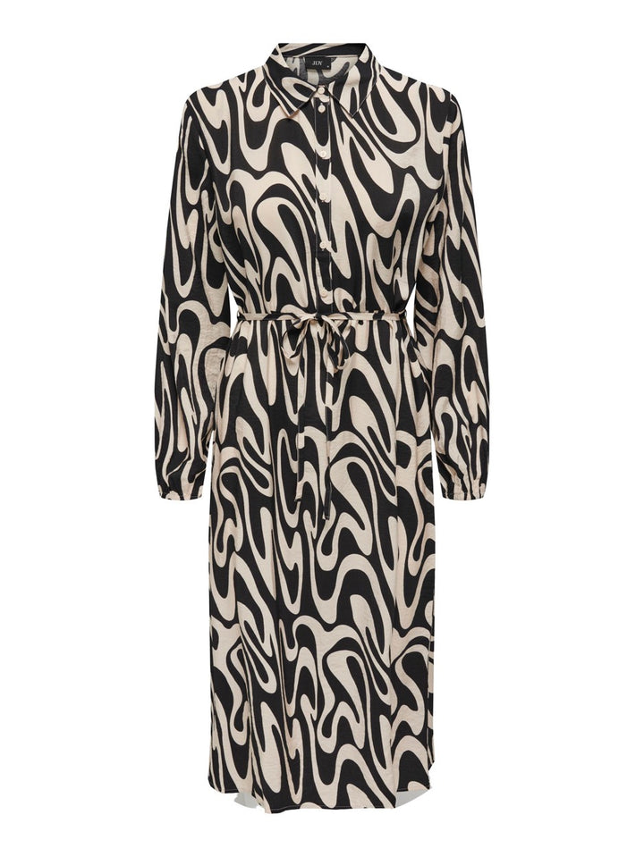 Jdycamille L/s Shirt Dress Wvn - Zwart Dessin