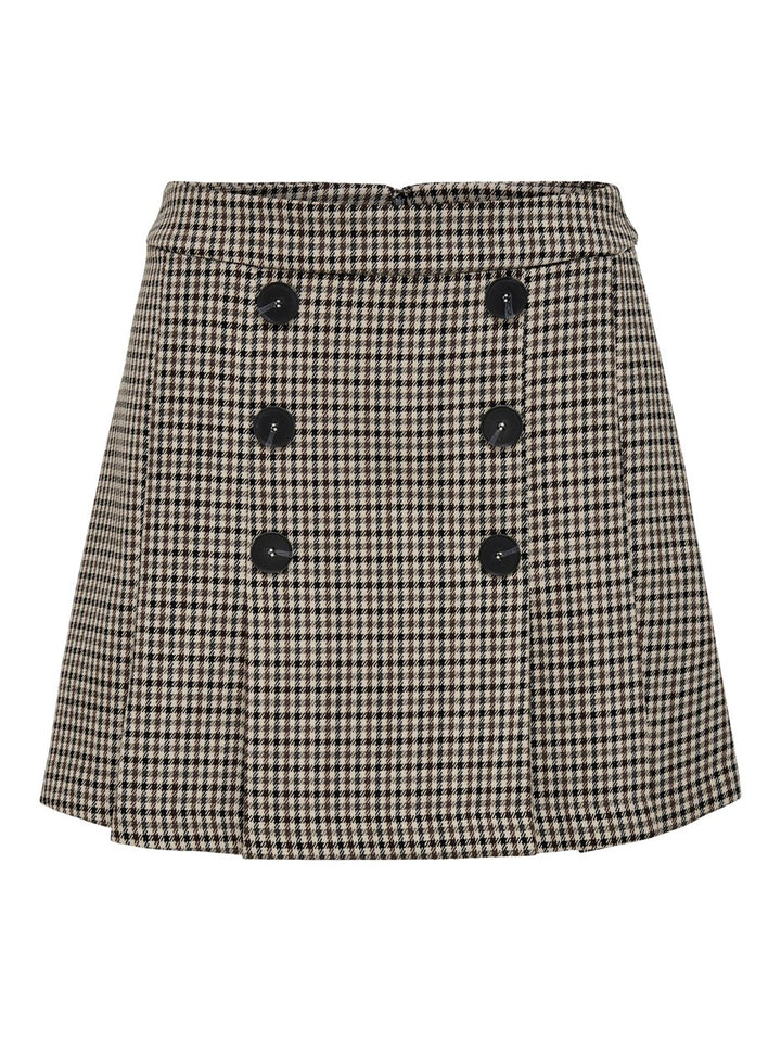 Onllydia Hw Pleat Check Skirt - Bruin Dessin