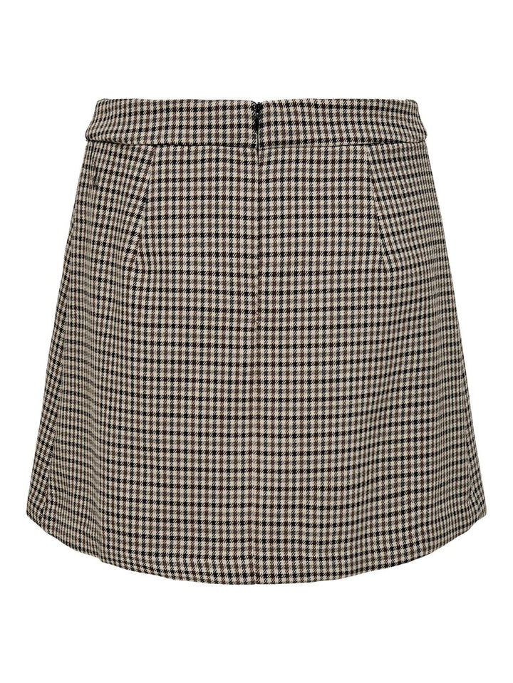 Onllydia Hw Pleat Check Skirt - Bruin Dessin