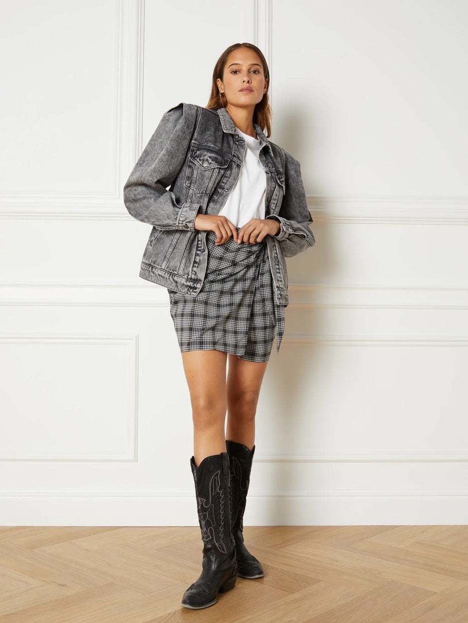 Jazzie Woven Flowy Check Skirt - Zwart Dessin