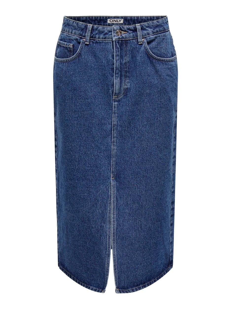 Onlbianca Midi Skirt Dnm Rea Noos - Blue Denim