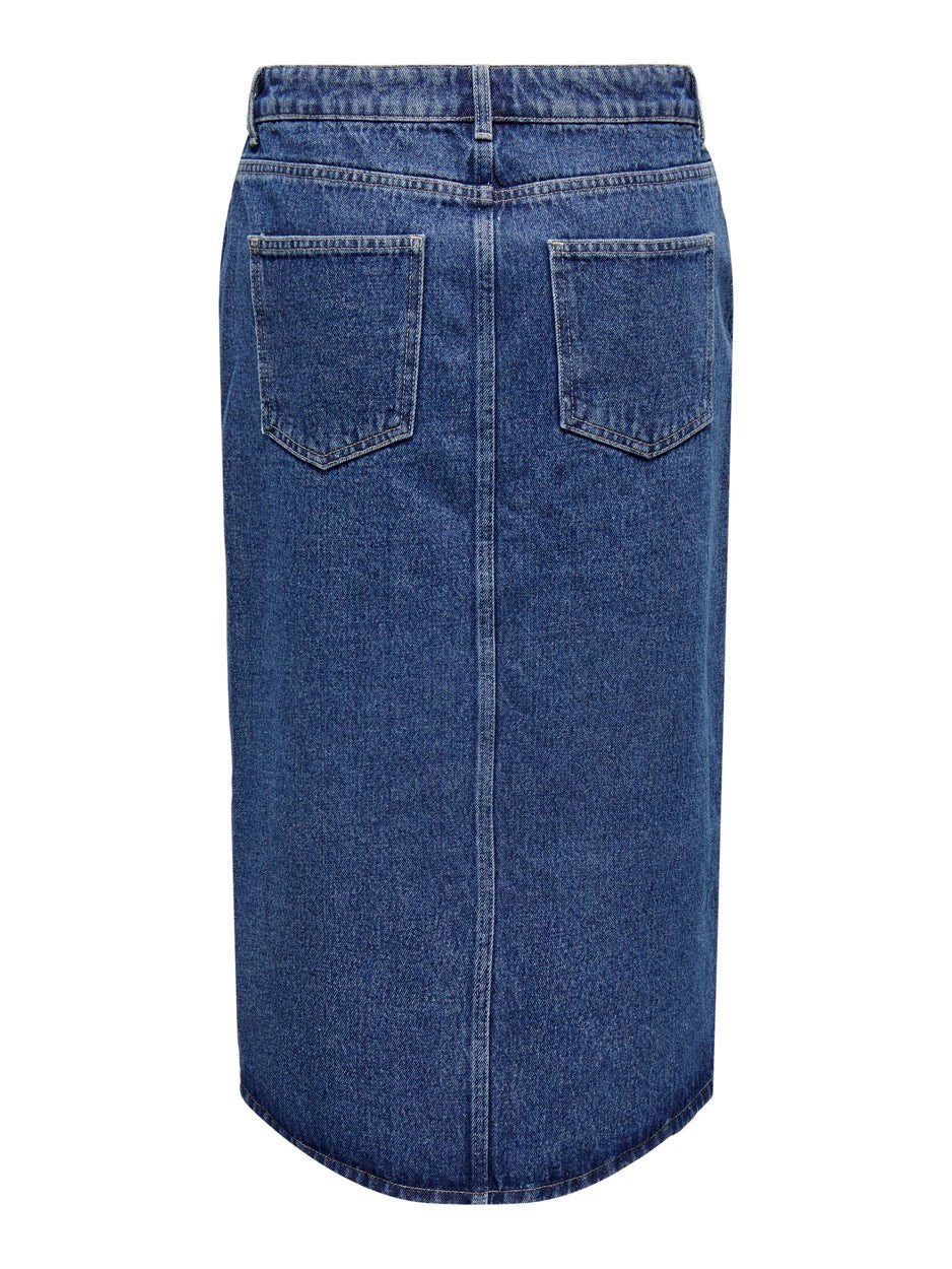 Onlbianca Midi Skirt Dnm Rea Noos - Blue Denim