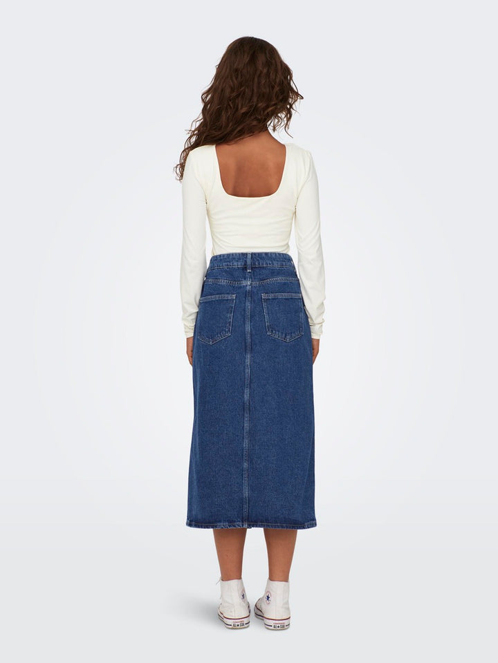 Onlbianca Midi Skirt Dnm Rea Noos - Blue Denim