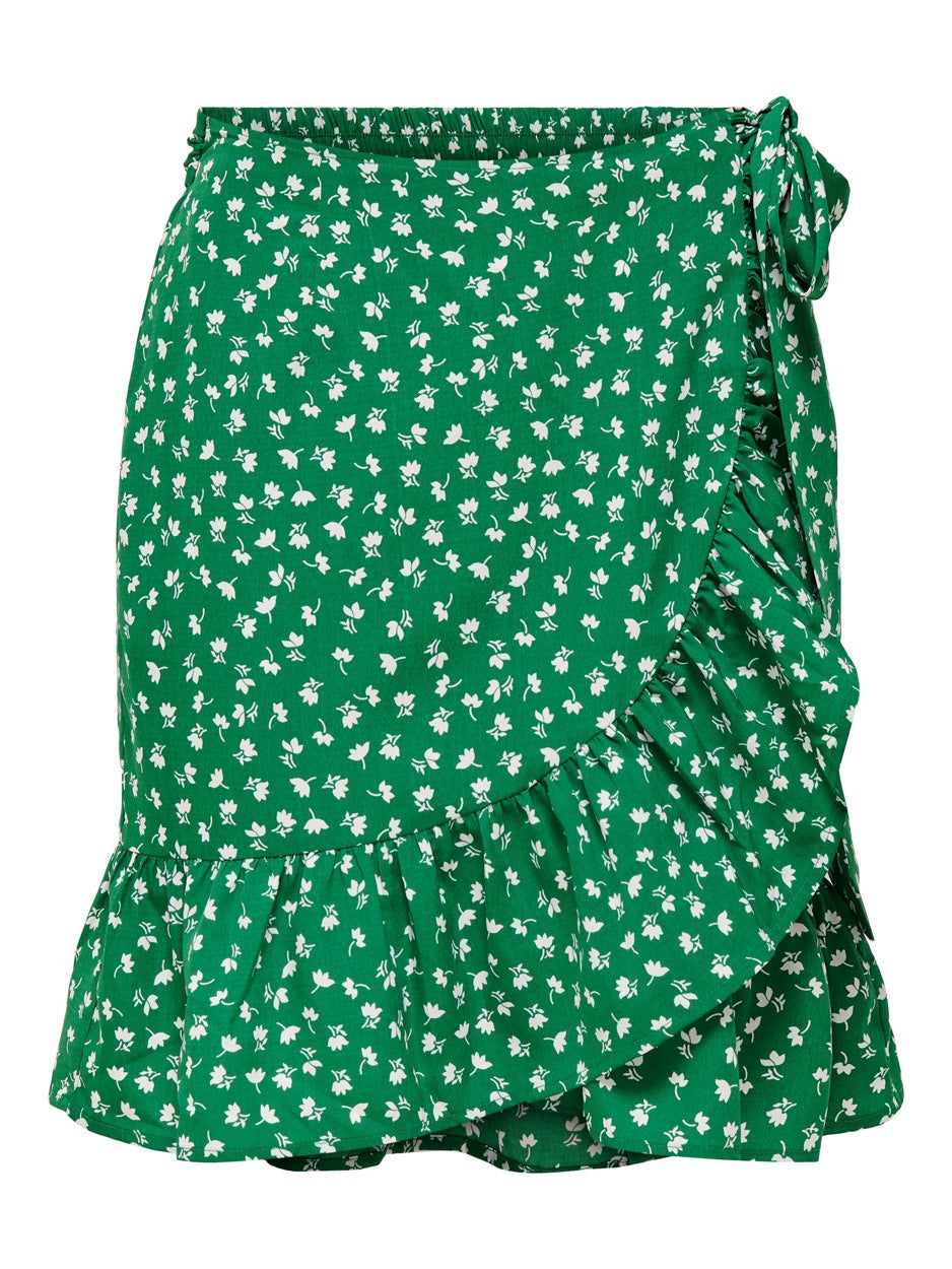 Onlolivia Wrap Skirt Wvn Noos - Groen Dessin