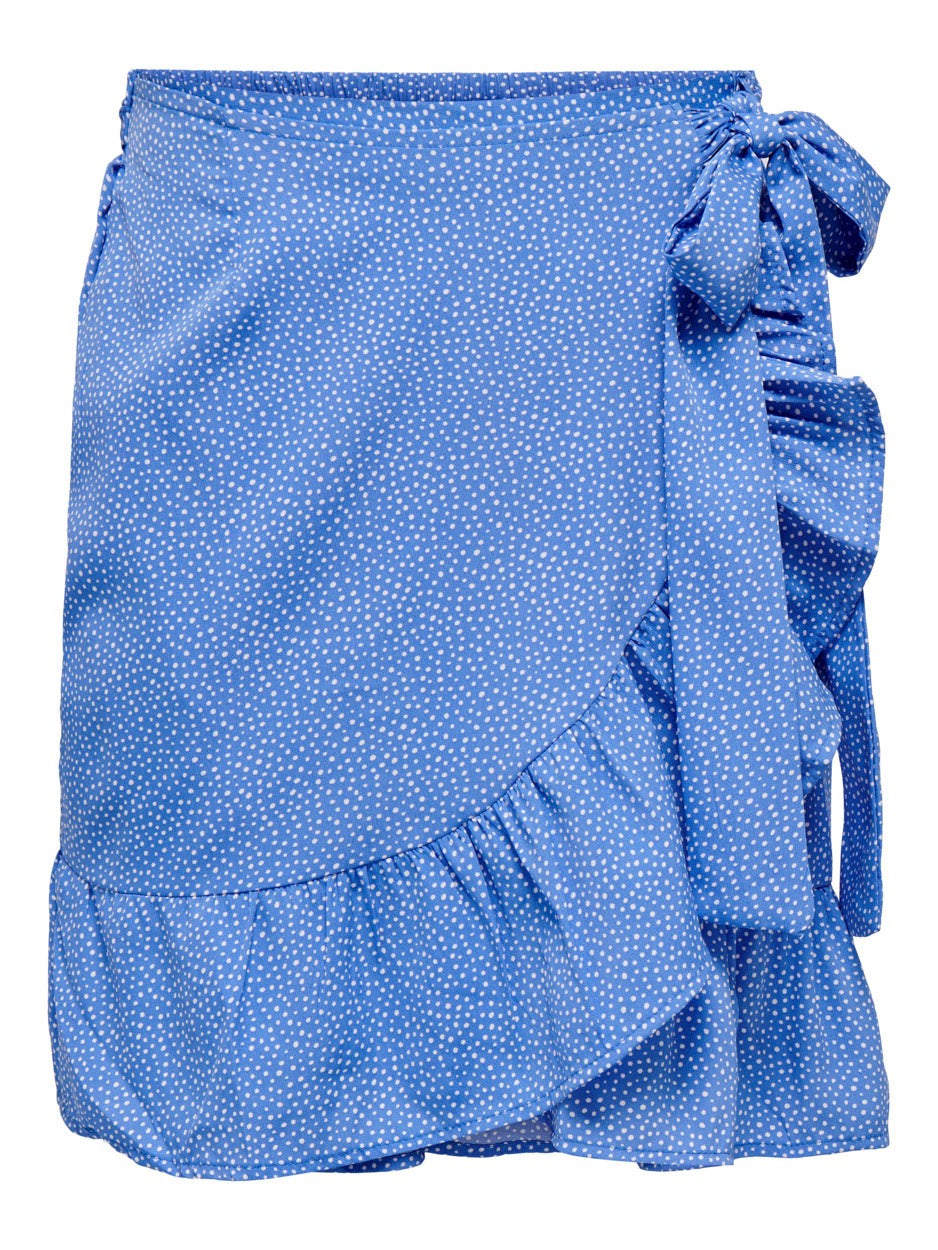 Onlolivia Wrap Skirt Wvn Noos - Blauw Dessin