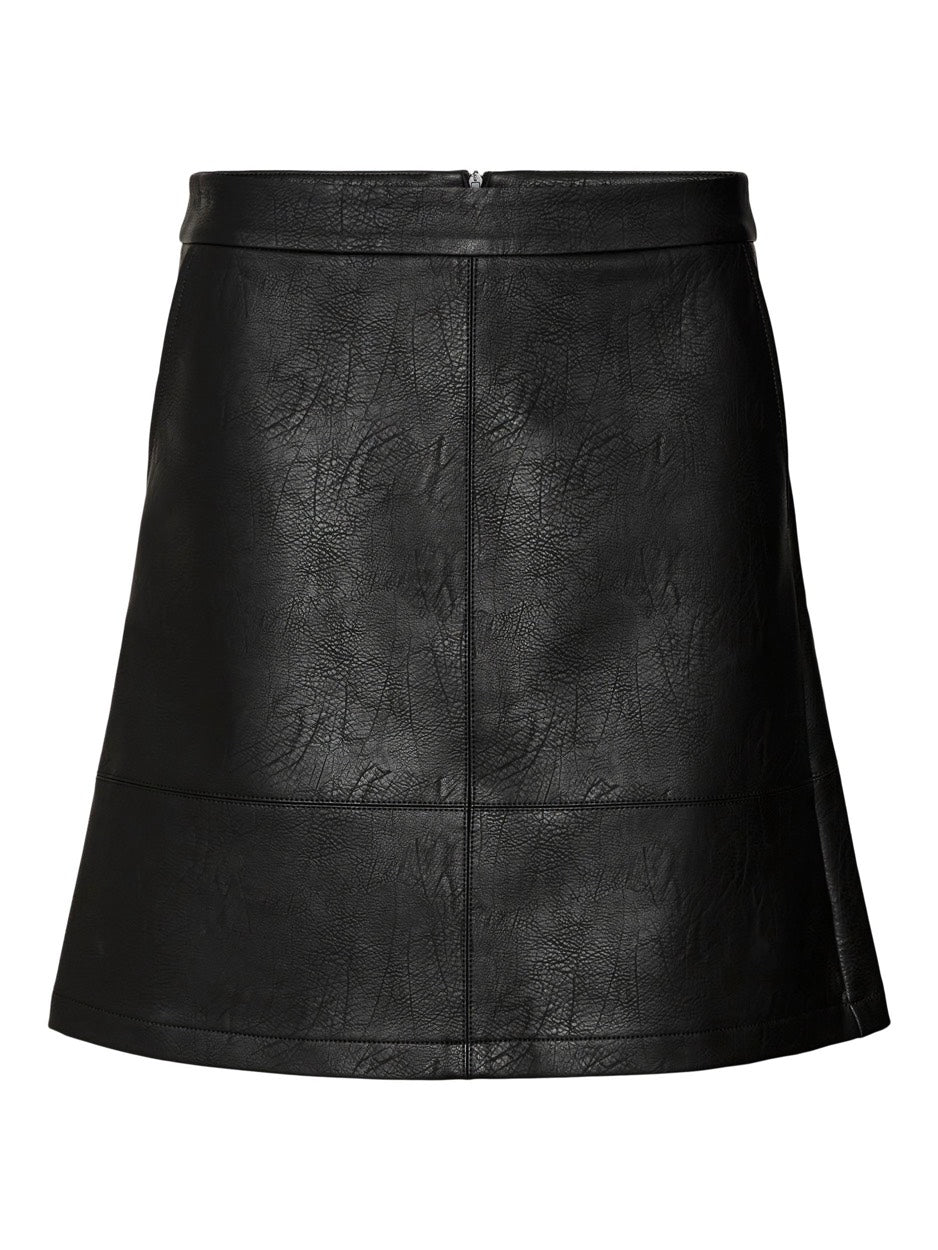 Vmida Short Coated Skirt Lcs - Zwart