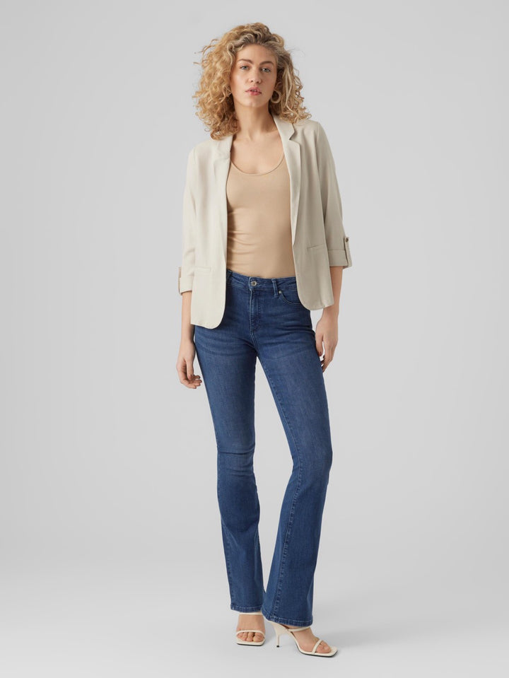 Vmjesmilo 3/4 Loose Blazer Wvn Ga N - Beige