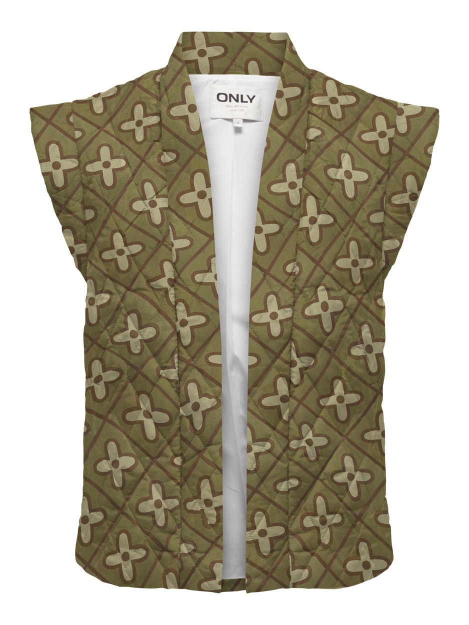 Onlcemma Aop Quilt Vest Pnt - Groen Dessin