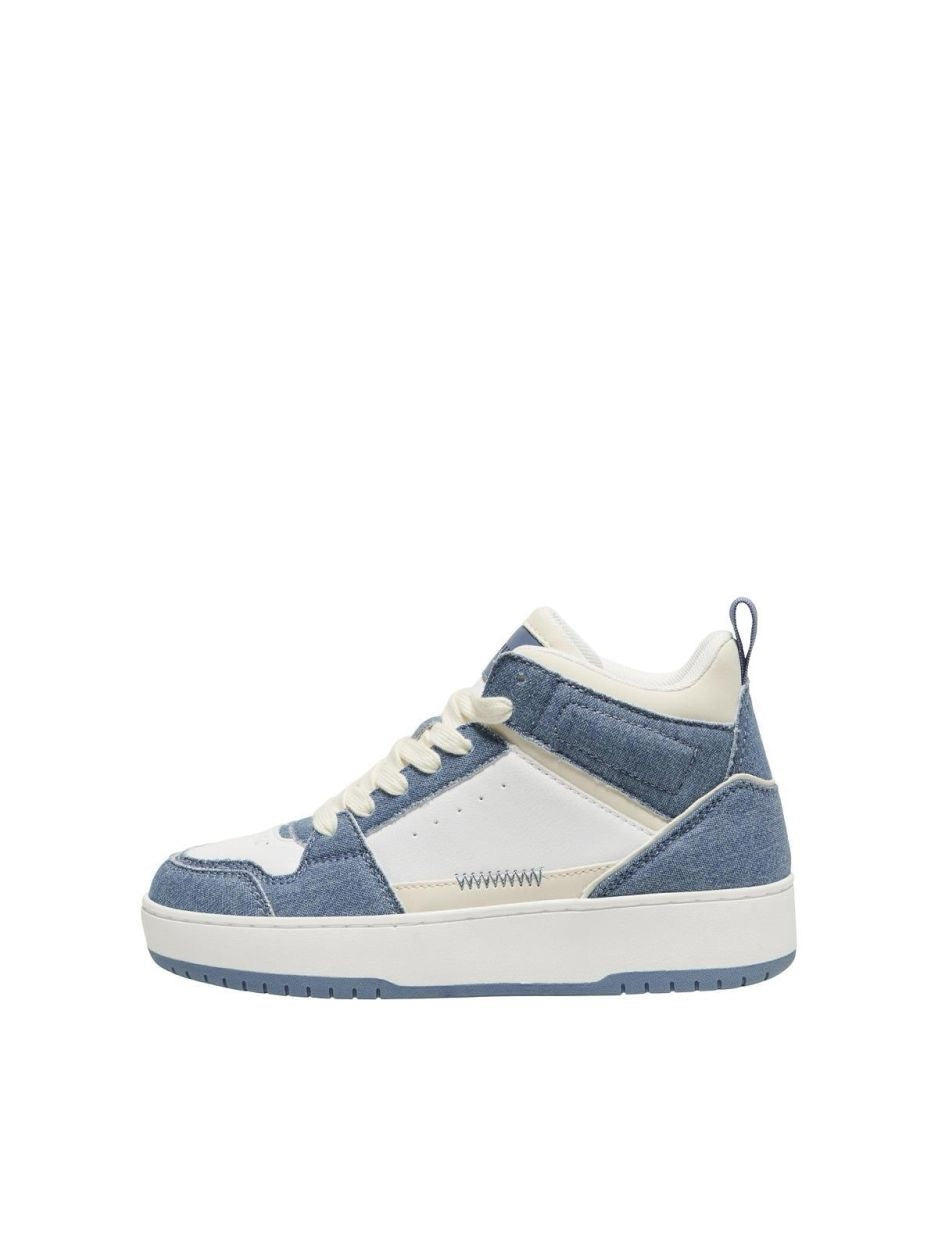 Onlsaphire-5 Denim High Top Sneaker - Blauw Dessin