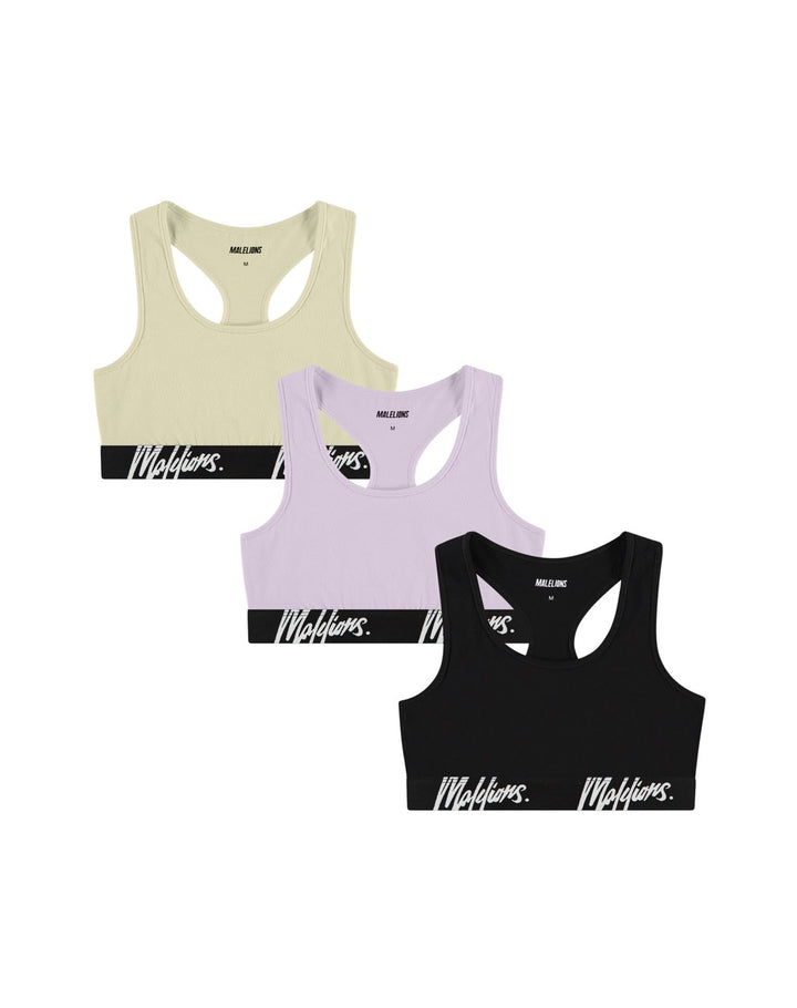 Bralette 3-pack - Zwart Dessin